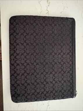 Coach Black Signature Zip Tablet Sleeve